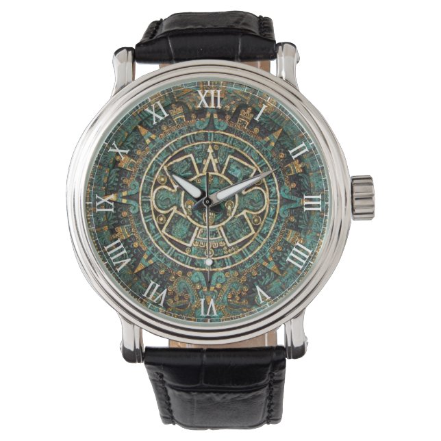 Montre Calendrier Aztec Design vintage (devant)