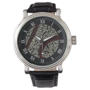 Montre Calligramme des mots de baseball