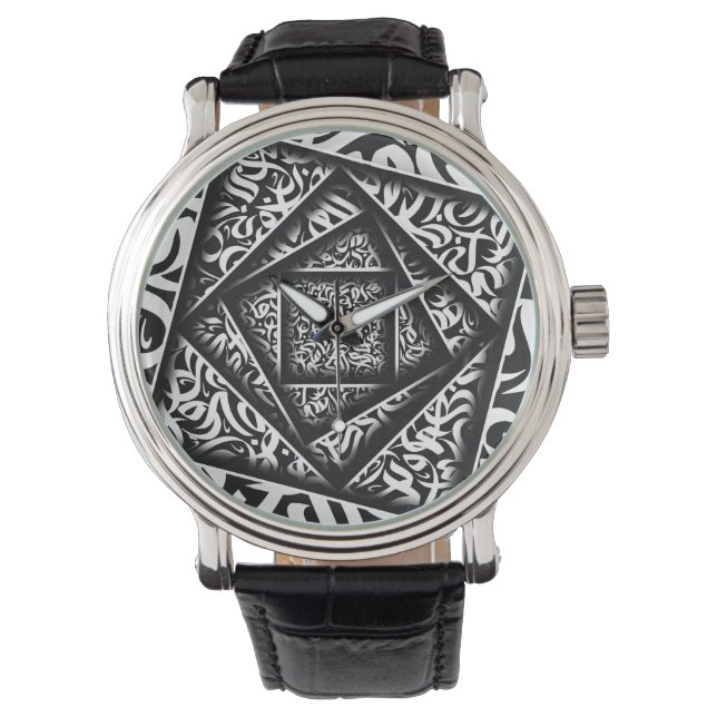 Montre calligraphie arabe 3d (devant)