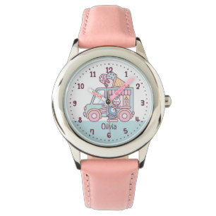 Montre Camion de Glace Mignon Nom de Lapin et de Manchot