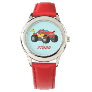 Montre Camion Monstre Rouge de Course, pour Garçons