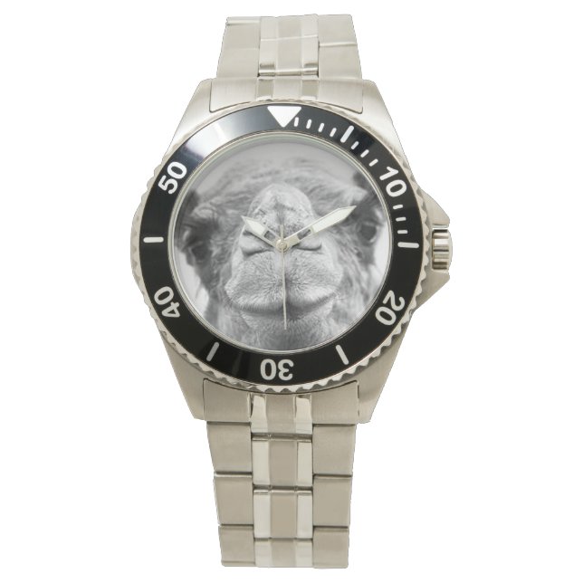 Montre Camion noir et blanc Baisers Mens Photo Wristwatch (devant)