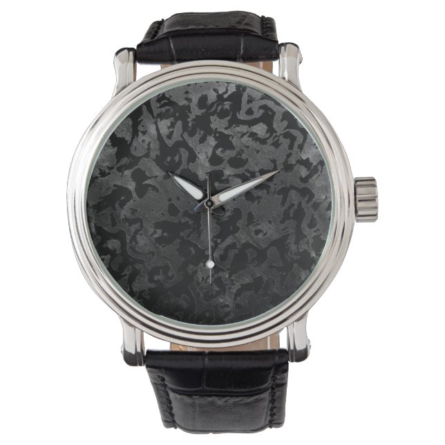 Montre Camo moderne -noir et gris foncé- camouflage (devant)