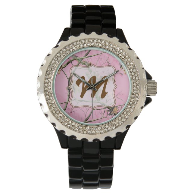 Montre Camo rose Camouflage Chasse Girl Regarder Arbre ré (devant)