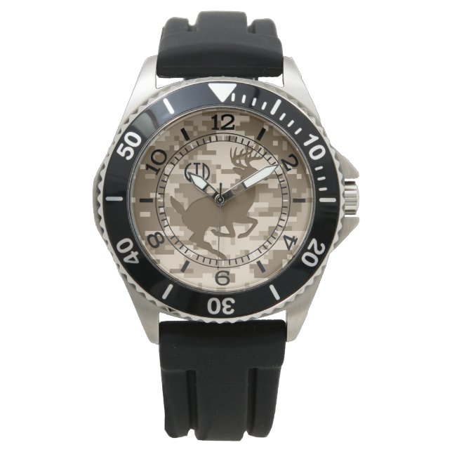 Montre Camouflage numérique beige du désert Camo de cerfs (devant)