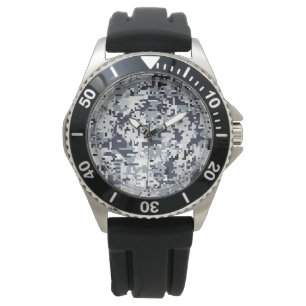 Montre Camouflage numérique gris de style urbain