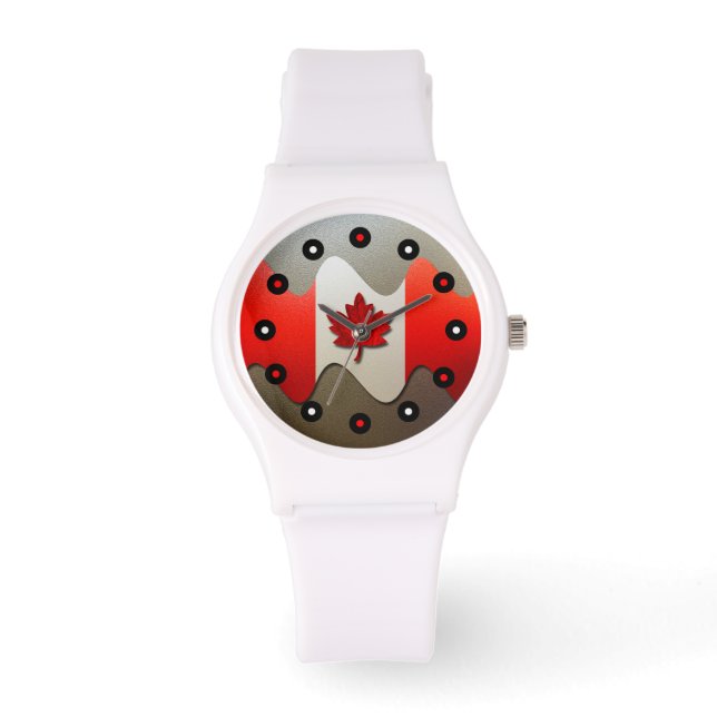 Montre Canada Flag-Chrome par Shirley Taylor (Recto)