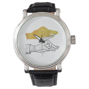 Montre Canard à silhouette à main jaune