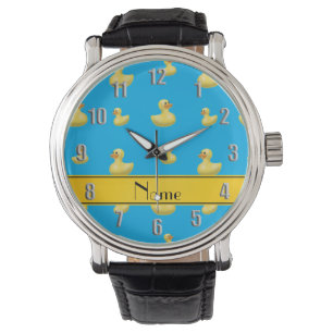 Montre Canard jaune nommé fait sur commande en caoutchou