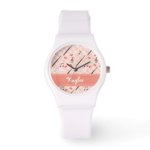 Montre Cannelure rose personnalisée