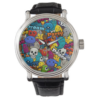 Montre Caractères graffitis colorés Motif