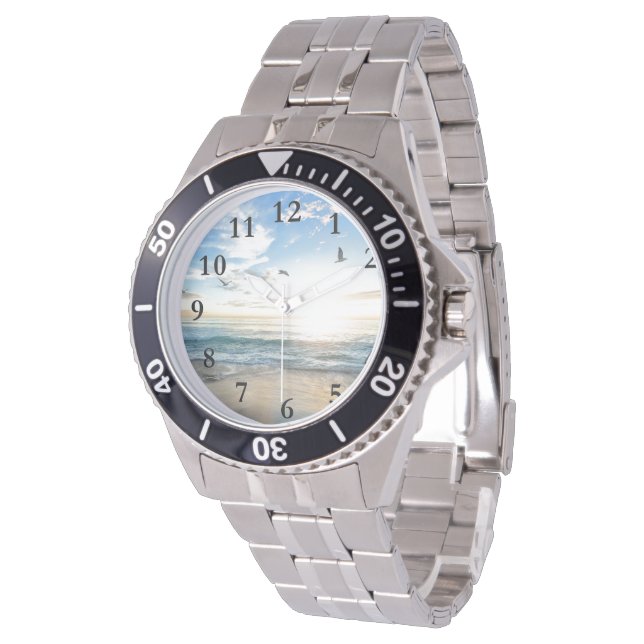 Montre Caraïbes paisible Tropical Beach & Birds Watch (Incliné)