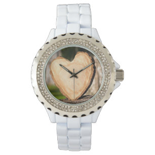 montre cardiaque en bois