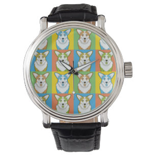 Montre Cardigan Welsh Corgi Chien Caricature Pop-Art