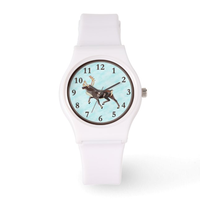 Montre Caribou/Reindeer d'art populaire (Recto)