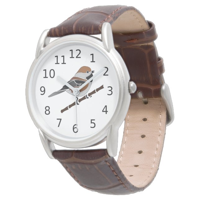 Montre Caricature adorable boréale pour oiseaux de poule (Incliné)