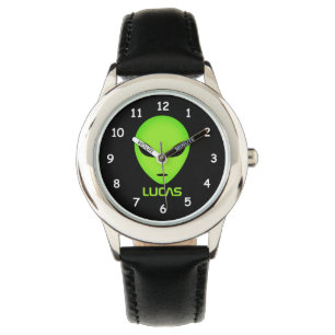 Montre caricature Alien personnalisée avec nom d'e