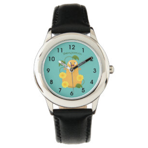 Montre Caricature citrouille gourde en beuret joyeux