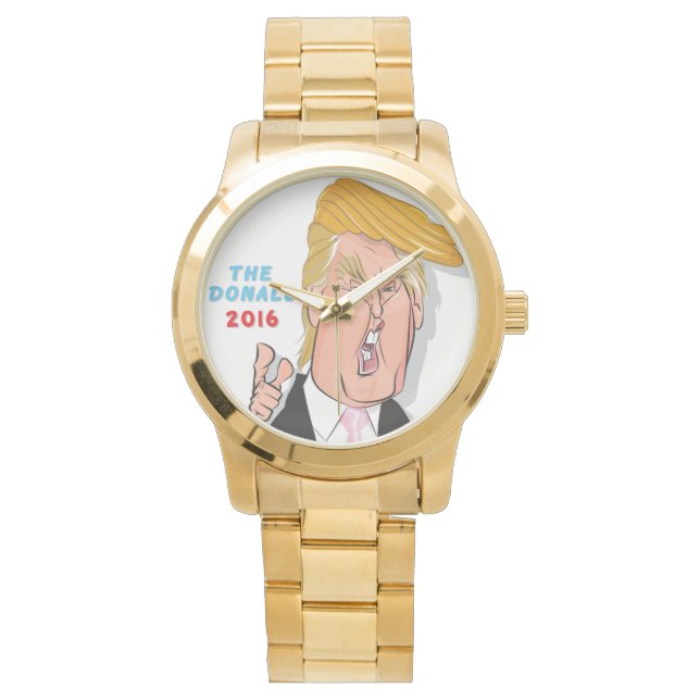 Montre Caricature de Donald Trump Billionaire Gold Watch (devant)