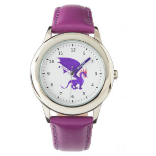 Montre Caricature de dragon violet