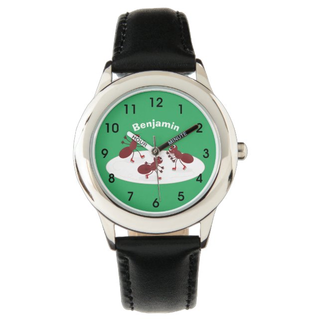 Montre Caricature de patinage sur glace de Happy red four (devant)