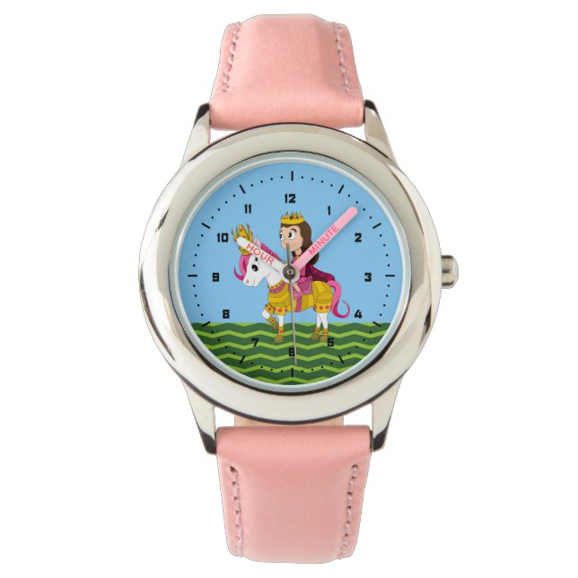 Montre Caricature de princesse et poney (devant)