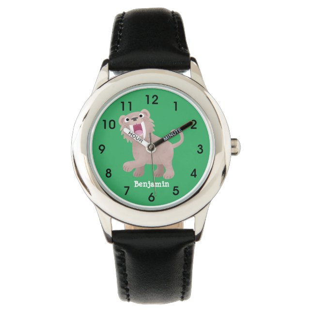 Montre Caricature du tigre mignon Saber Toothed Smilodon (devant)