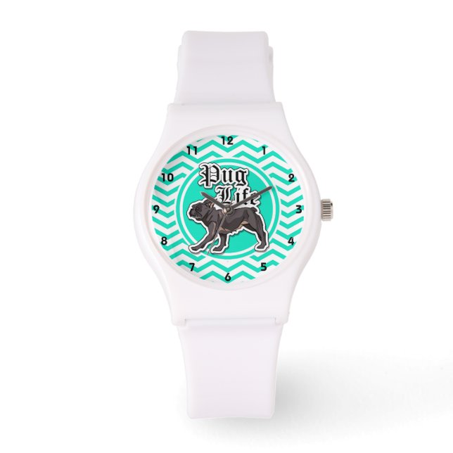 Montre Carlin drôle ; Aqua Chevron (Recto)
