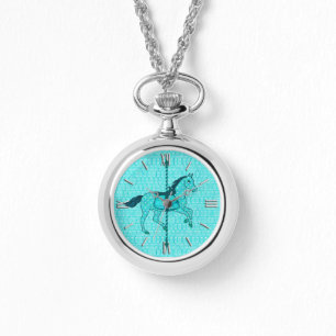 Montre Carousel Horse - Turquoise et Aqua