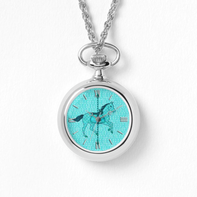 Montre Carousel Horse - Turquoise et Aqua (Recto)