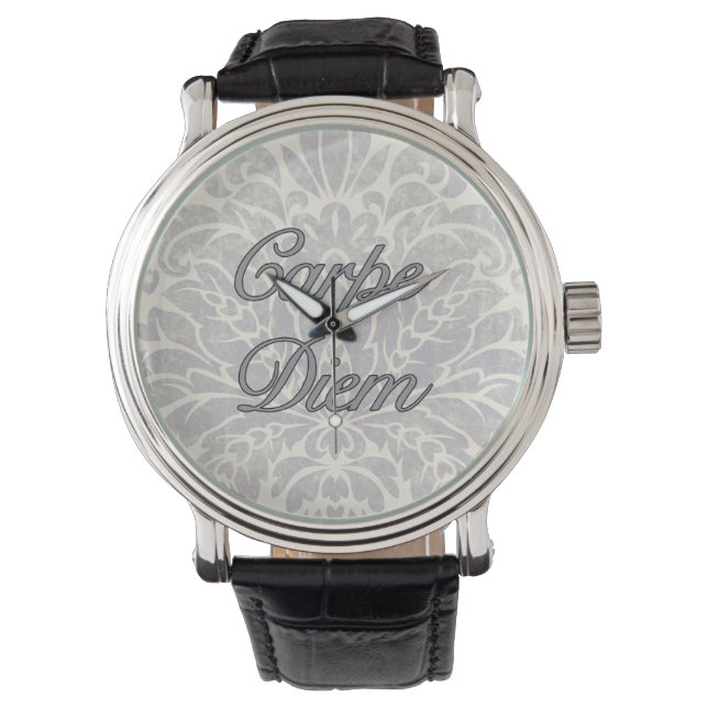 Montre carpe diem, peler la journée, regarder (devant)