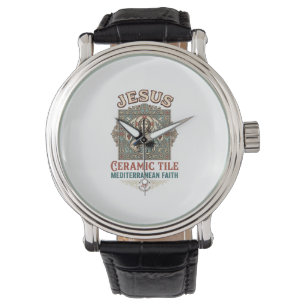 Montre Carreau en céramique Jésus Méditerranéen Foi Jésus