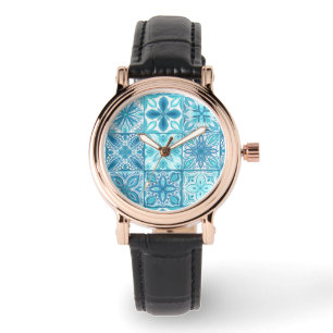 Montre Carreaux décorés en bleu et blanc