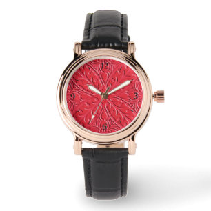 Montre Carreaux marocains - cinnabar rouge