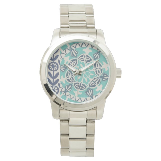 Montre Carrelage Batik Bleu I (devant)