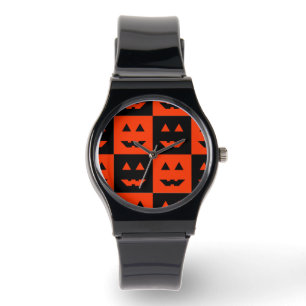 Montre Carrés du visage Citrouille d'Halloween