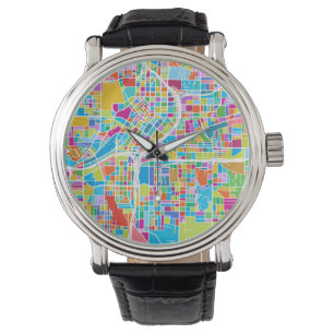 Montre Carte colorée d'Atlanta