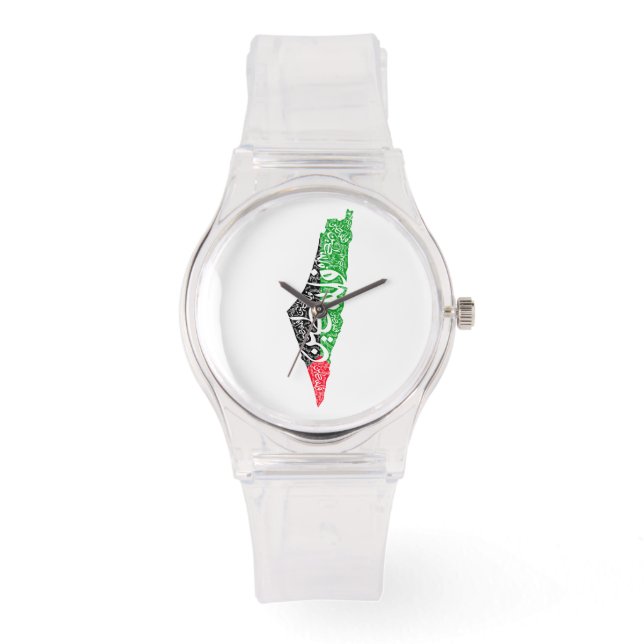Montre Carte de la Palestine libre et drapeau du Canada ( (Recto)