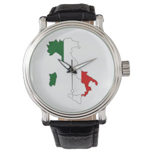 Montre carte du drapeau de l'italie forme italienne