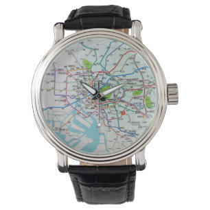 Montre Carte du métro Tokyo Japon vintage