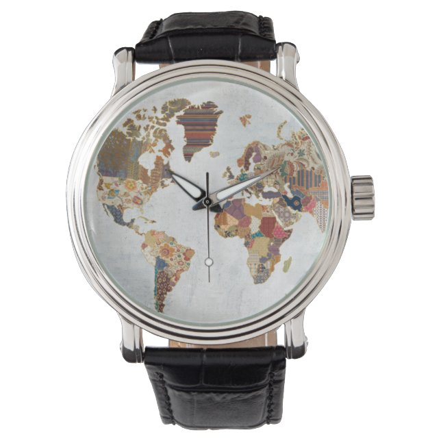 Montre Carte du monde motif (devant)