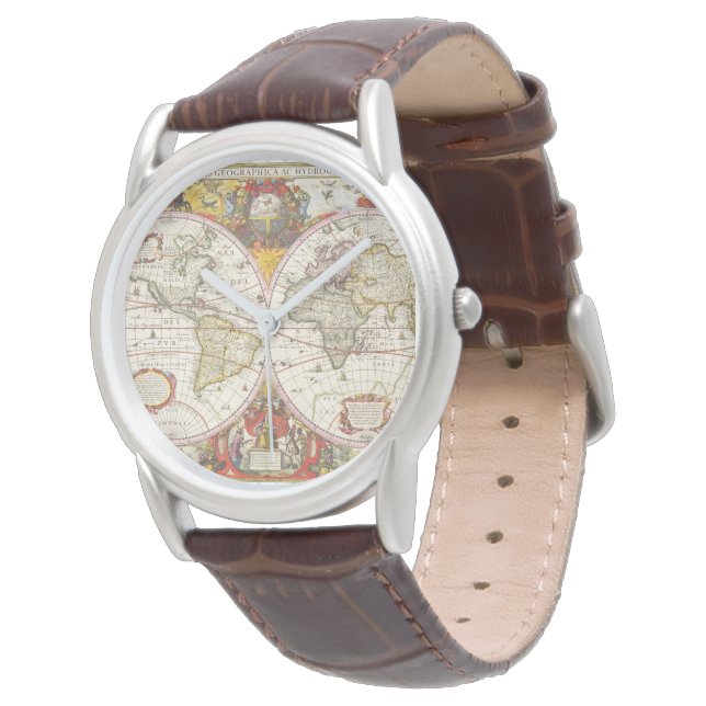 Montre Carte du monde vintage (Incliné)