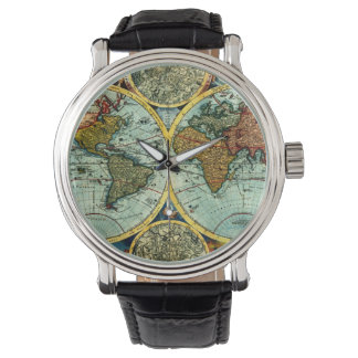 Montre Carte du monde vintage Antique Vacances Voyage Voy