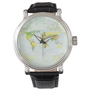 Montre Carte mondiale Globe Pays Atlas