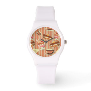 Montre Carte vintage Avec Dessert De Fraise