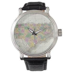 Montre Carte vintage de la Caroline du Nord (1827)