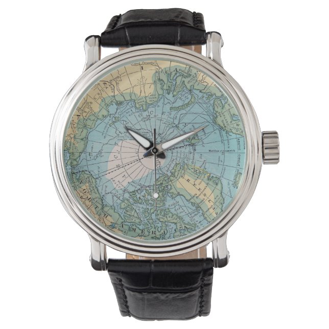 Montre Carte vintage de l'Arctique (devant)