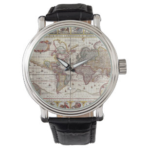 Montre Carte vintage et caractères Claes Janszoon