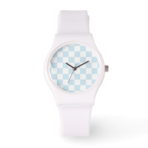 Montre Carton bleu pastel et blanc