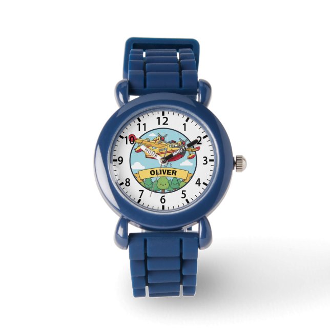 Montre Cartoon Firefighting Plane Badge (Recto)